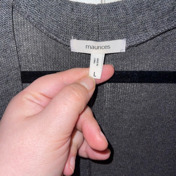 Maurices Charcoal and Blush Open Front Cardigan - Picture 2 of 3